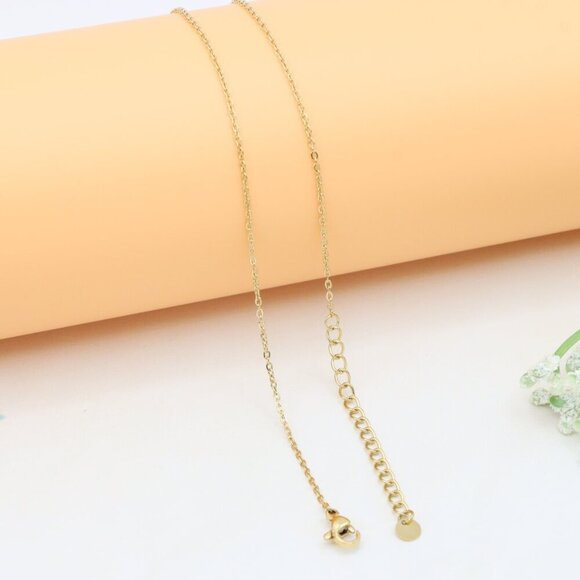 Minimalist Leaf Charm Yellow Necklace with Adjustable Gold Chain, XPNL0383 - Picture 13 of 13